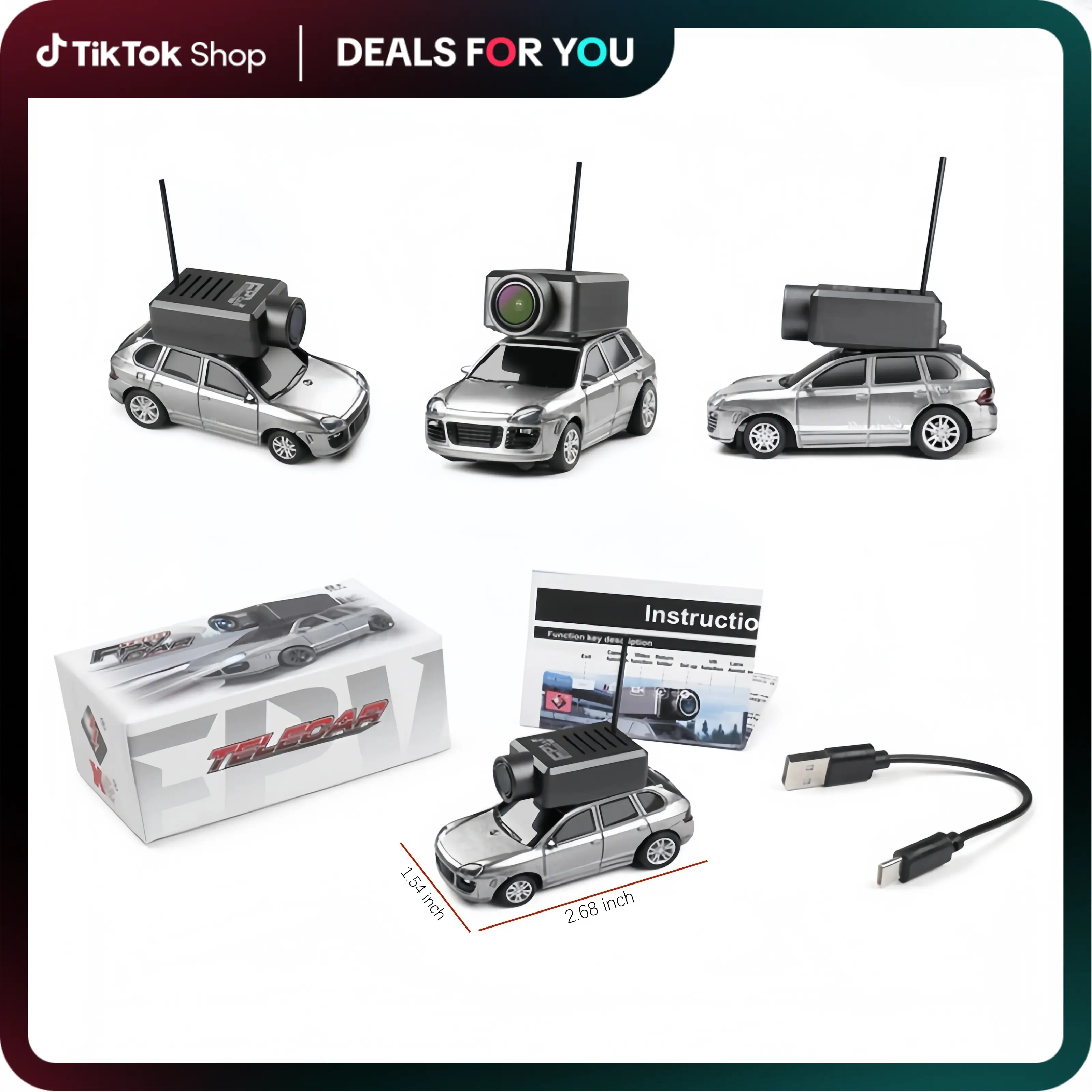 Hotfree 1/64 FPV Mini RC Car, APP Controlled 2.4GHz Drift Car with HD Camera, WiFi Live Transmission, Gyro Stabilization, Adjustable Speed, LED Ambien