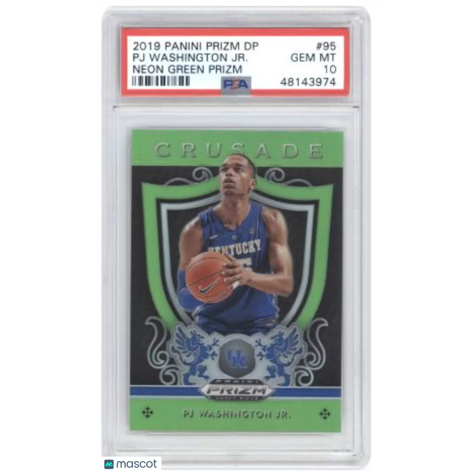 PJ Washington JR. PSA 2019 Panini Prizm Draft Picks #95 Neon Green /125 10