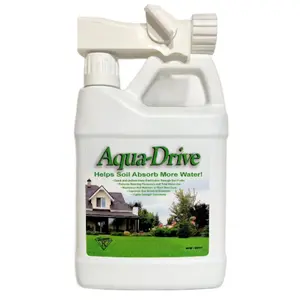 Aqua Drive Non-Ionic Soil Wetting Agent Concentrated Lawn Surfactant Reduces Water Use Up to 40% Improves Penetration Coverage Works on All Grass Types 1 Quart Covers 5000 Sq Ft
