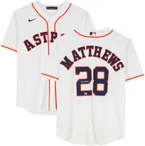 Brice Matthews Houston Astros Autographed White Nike Replica Jersey - Fanatics Authentic Certified