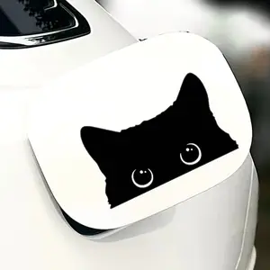 RAVOONY Amusing Peaking Sneaky Cute Black Cat Sticker Waterproof Vinyl Scratch Cover-Up Car Decal for Car Window Doors Laptops Vehicle Exterior Decoration 6.29in*3.93in Durable High-Quality