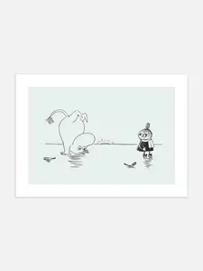 [SALE UP TO 50% - UNFRAMED] Moomin And Little My On Ice Poster - Complimentary Delivery