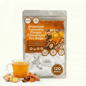 Turmeric Ginger Cinnamon Tea, 100% Natural, Anti-Inflammatea. Eco-conscious Tea Bags. Turmeric Ginger Herbal Tea. No Sugar, No Caffeine, No Gluten, Vegan. antiinflamma tea, looseleaf tea Beverage anti in flama tea ginger caffeine free