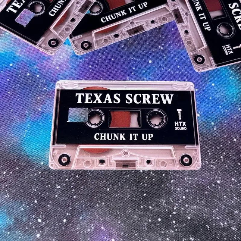 Texas Screw Chunk It Up HTX Sound Cassette Tape Design Debit Card Sticker Sleeve for Texas Screw Fans Creative Personalized