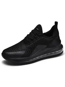 Men's Full Cushion Running Shoes, Mesh Fabric, Breathable, Anti-Slip, Shock Absorption, Durable Sole, All-Season, Sporty Style