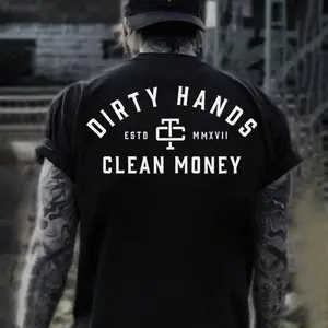 Dirty Hands Clean Money Graphic Tee, Blue Collar Workwear Shirt for Men, Hustle and Grind Apparel, Mechanic Laborer Fashion, 2025 Gift Idea