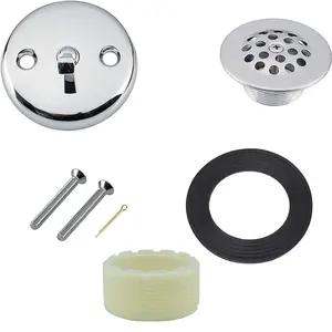 Bathtub Drain Kit with Overflow Panel, Oil-Free Washer, Filtered Drainage, Matching Screws Included, Decorative Bathtub Accessories