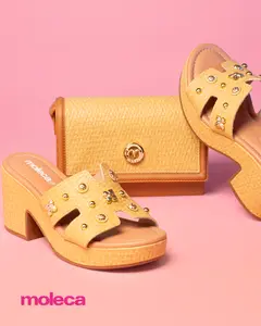 MOLECA Platform Sandals with Golden Embellishments – Casual Chic Summer Slides 2025 Decor Women Girl Footwear Walking Shoes