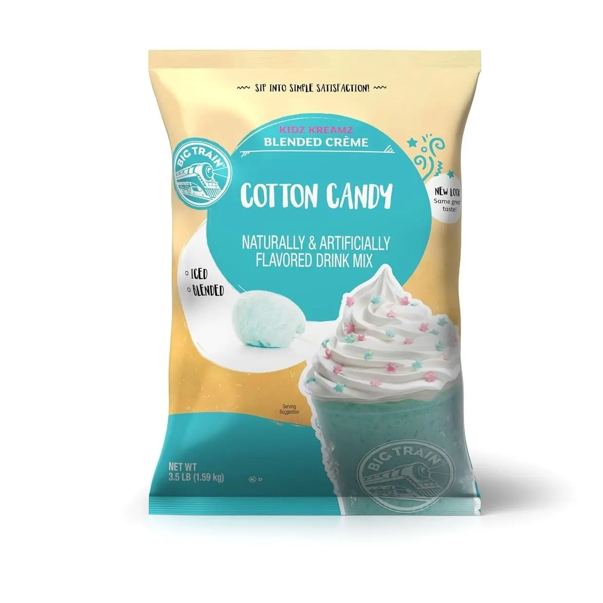 Big Train Kidz Kreamz Cotton Candy Blended Beverage Mix, 3.5 Pound (Pack of 1)