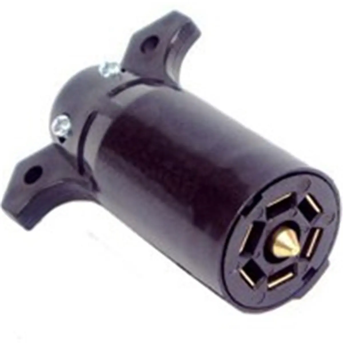212 MAIN 7-Way Trailer Connector, Vehicle-Side Plastic Socket with Corrosion-Proof Brass Contacts & Built-in Clamp to Prevent Cable Wear for Marine/RV Use, Water Sports, Sailing, 0.25 Lbs, 6 X 4 X 6.8 In, Plastic Housing