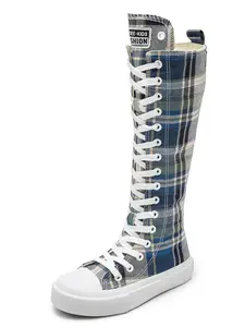 OPOEE Kids High Top Shoes, Unisex Canvas Sneakers, Fashion Street Dance, Campus Shoes, Outdoor Casual Sports Shoes, Girl Knee-High Boots