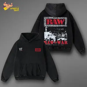 Vintage Wrestling Legends Washed Hoodie, Retro Sports Entertainment Oversized Pullover