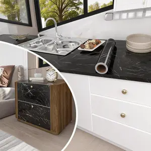 Marble Pattern Wallpaper 40cmx300cm, Self Adhesive Vinyl Roll, and Peel and Stick, Waterproof Worktop Vinyl Covering