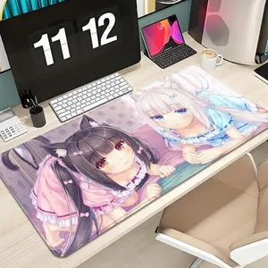 Chocola Nekopara Mouse Pad Design Anime Mousepad XXL 1000×500mm 900×400mm 800×400mm 600x300mm Large Gaming Mouse Pad - Extended, Thick, Non-Slip Rubber Base Desk Mat with Precision Stitched Edges - Washable Large Desk Pad Non Slip Mousepad
