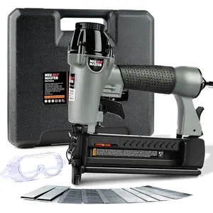 2 in 1 Nail Gun Staple Gun Fires 18 Gauge 2 Inch Brad Nails and Crown 1-5/8 inch Staples, Pmatic Brad Nailer, with Carrying Case and Safety Glasses(Used with Air Compressor)