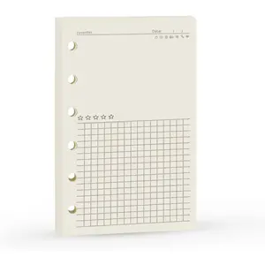 A7 Planner Refill, A7 Agenda Refill Diary Note Daily Plan Paper for Filofax,6 Hole/100gsm Paper Removable Planner Inserts 6 Rings, 4.84 x 3.23'',