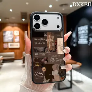 Minimalist Christian Faith Quote Collage Pattern Magnetic MagSafe Phone Case for iPhone 17 Air/16 Pro Max 15 Pro 14 13 12 11 Plus Shockproof Slim Protective Cover Casing
