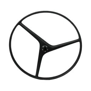 Marine City 925mm Carbon Fiber Steering Wheel, Wavy 3-Spoke Design, Leather Grip
