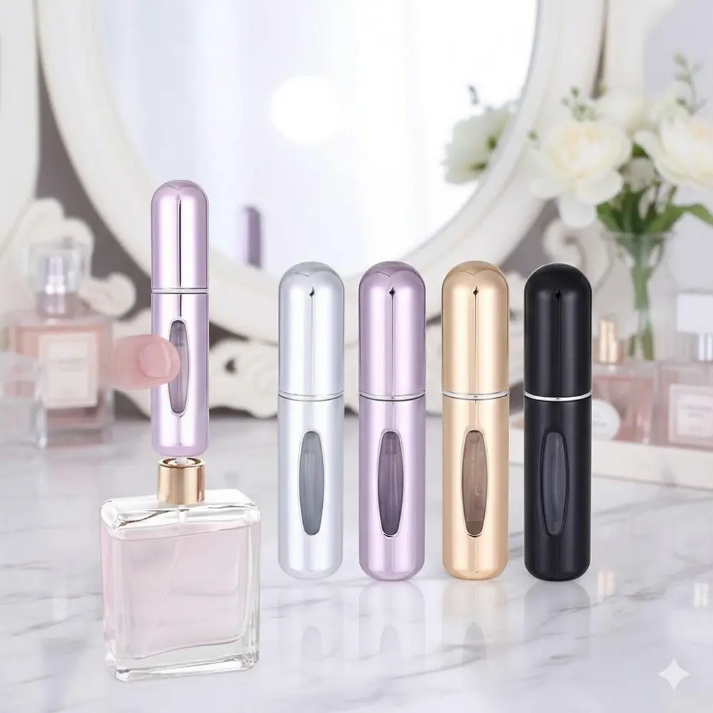 Mini Portable 5ml Refillable Perfume Atomizer | Portable Perfume Bottles Travel-Friendly Leakproof Mini Spray Bottle | TSA Approved for Flights, Perfect Gift for Women, Men, Friends, Lovers & Family | Ideal for Fragrance Refills.