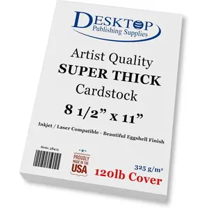 8.5" x 11" Blank White Cardstock 100 Sheets - 120lb SUPER Thick Heavy Weight Eggshell Finish Card Stock for Artist Drawing Inkjet & Laser Printer