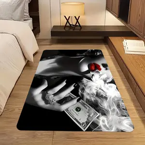 Luxury Smoke Rectangular Rug, Home Decor Rug: HD Printed, Double Lock Edge, Machine Washable, Non-Slip. Ideal for Living Room, Bedroom & More. Great Birthday Gift!