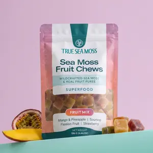 True Sea Moss Fruit Chews – Real Fruit & Wildcrafted Sea Moss – 30 Chews – No Added Sugars, No Artificial Sweeteners – sea moss gummies sea moss chews