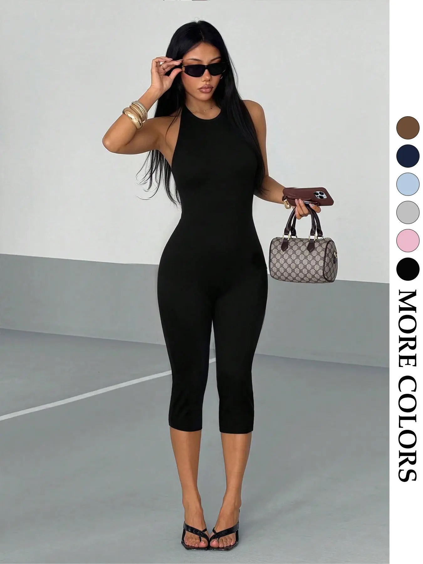 Women's Summer Fashion Casual Jumpsuit, Spring, Tight Fit, Beachwear, Y2K Style, Daily Outdoor Wear, Graduation Season Clothing