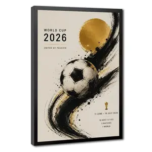 The Biggest Football Tournament 2026 Canvas Wall Art - Soccer Tournament Commemorative Poster Print | Choice of Black Wood Frame, Gallery Wrapped Canvas, or Unframed Poster