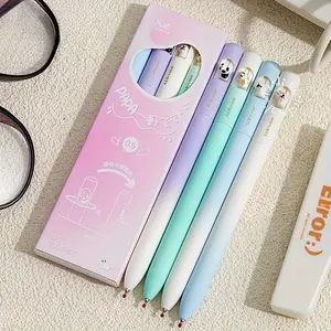 4/8pcs Cute Panda Design Gel Pens, 0.5mm Fine Tip, Ink, Gradient Body, Smooth Writing Experience, Perfect Stationery for Kids