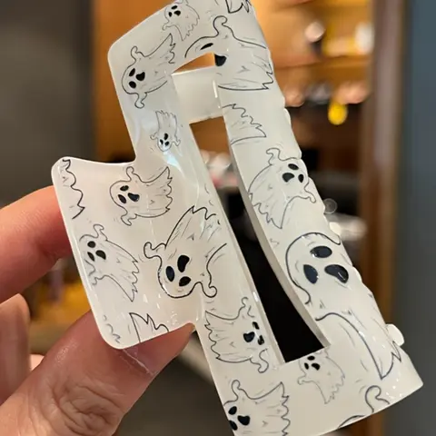 Cute Cartoon Ghost Pattern Hair Claw Clip, Minimalist Fun Hair Claw Clips, Casual Simple Hair Accessories for Women and Girls, Suitable for Thick Hair, Hair Decor
