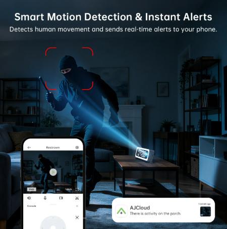 Smart Digital Clock Camera with Dual Band WiFi (5GHz & 2.4GHz) | Home Security & Real-Time Monitoring System