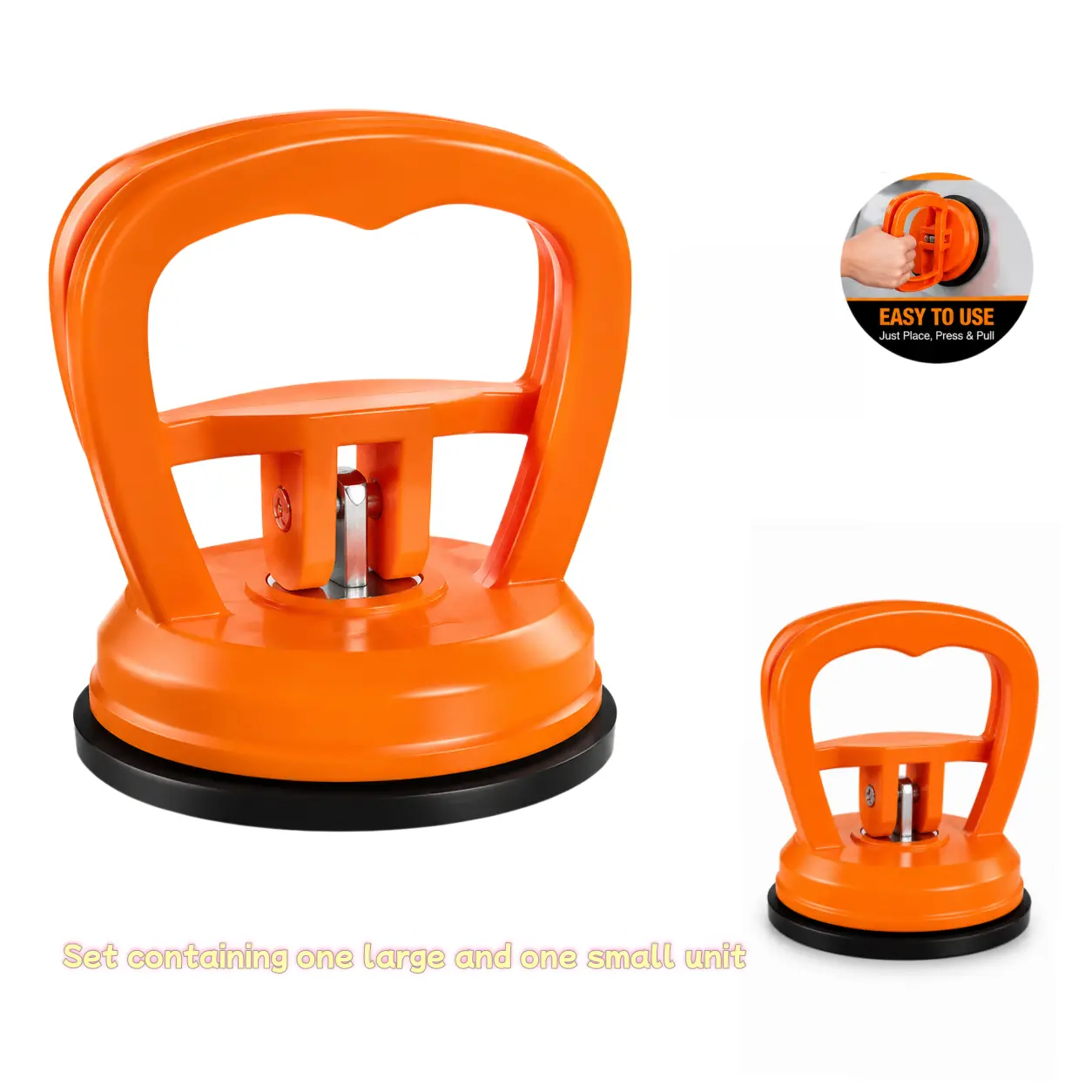 Upgraded Auto Body Dent Remover 2-Piece Set, Strong Vacuum Suction Cup Pullers for Car Door Metal Sheet, Paint-Safe Repair Kit (Not for Small Dents)
