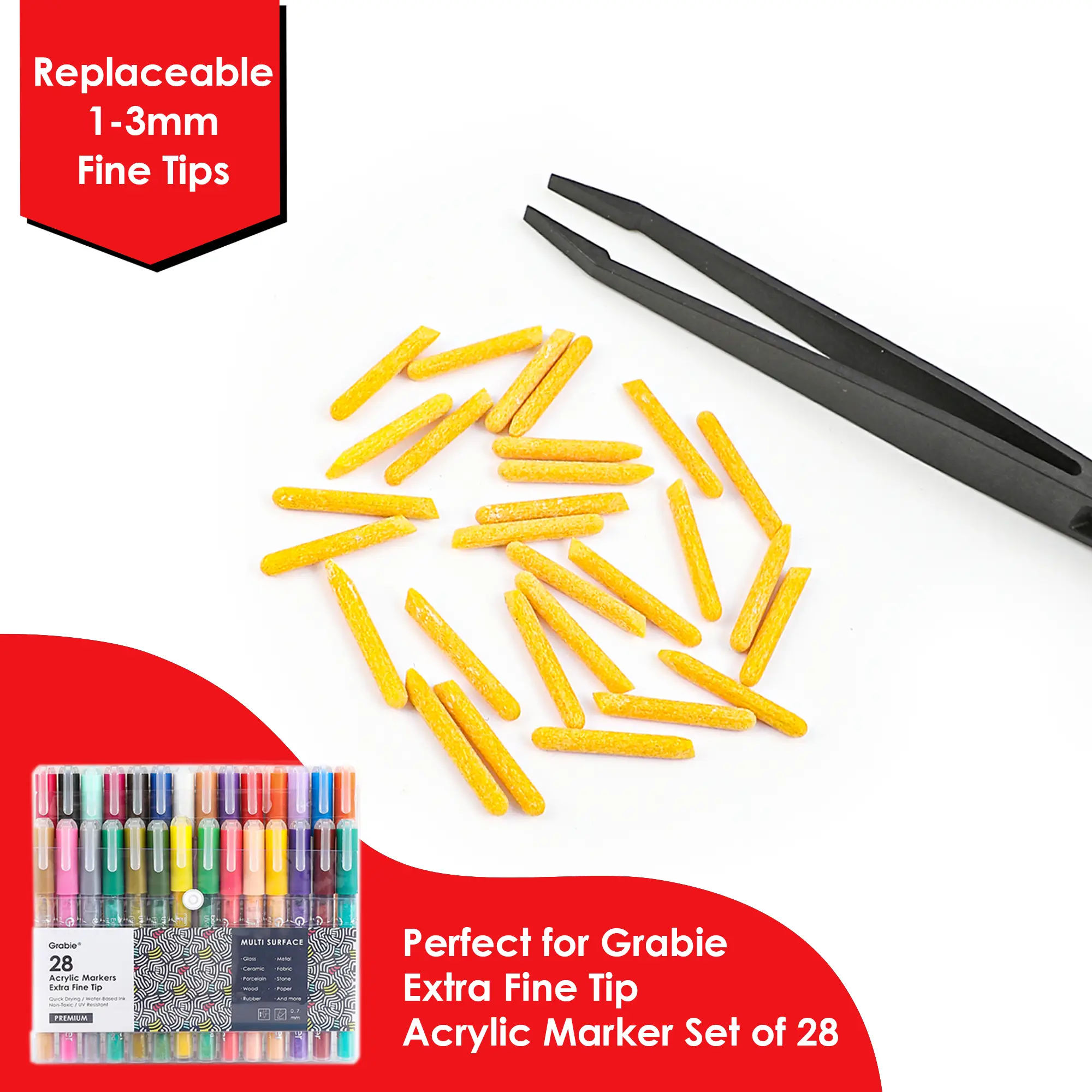 Grabie Replaceable 1-3mm Fine Tips, Perfect for Grabie Extra Fine Tip Acrylic Marker Set of 28, TikTokShopRestock, FallFreshness
