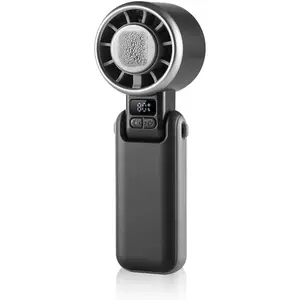 Portable Multifunction Handheld Fan, Turbo Cooling with 5 Adjustable Speeds, Rechargeable Mini Ice Fan with Digital Display, Compact Personal Cooling Tool for Outdoor, Travel & Camping