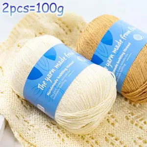 Summer Linen Hand-Knitted Medium Thick Yarn, Ideal for DIY Crochet Sun Hats, Lace Tops, Shawls, Perfect for Crafting Projects