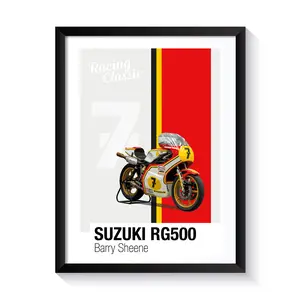Suzuki RG500, Barry Sheene, Racing Motorbike, Printable Poster, Wall Art for Motorbike Racing Fans, Grand Prix 500cc