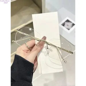 Women's Minimalist Square Metal Frame Glasses - High-Quality Versatile Decorative Eyewear, Fashionable Accessories for Women, Ideal for Daily Casual & Streetwear Outfits, Glasses For Women