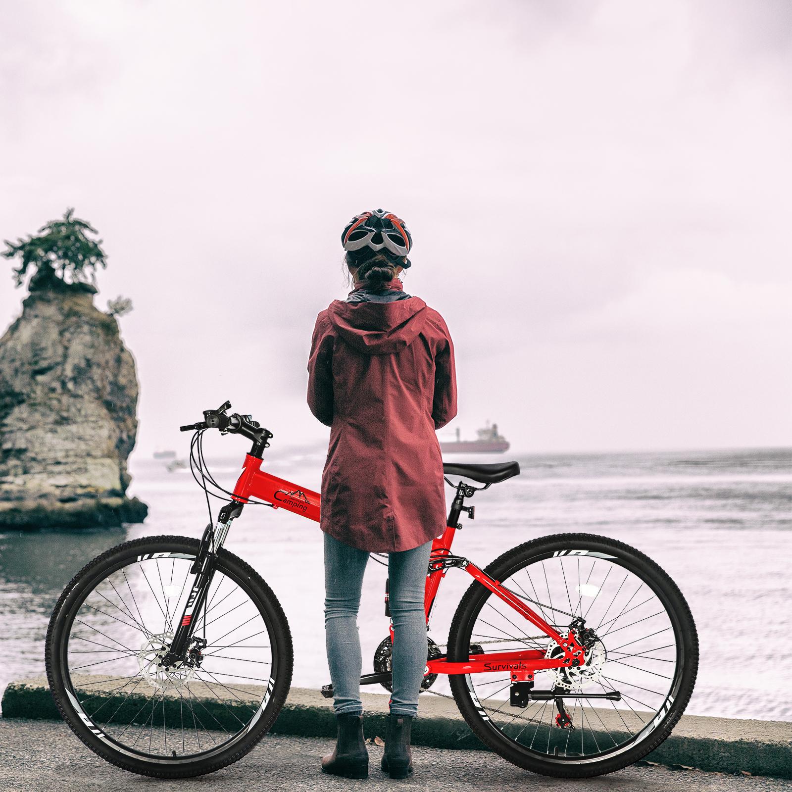 CampingSurvivals 26-inch Shimano TX30 high-carbon steel 100kg 21-speed red and black mountain bike CampingSurvivals 26-inch Shimano TX30 high-carbon steel 100kg 21-speed red and black mountain bike