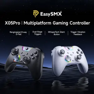 EasySMX X05Pro Wireless PC Controller – Quiet-Press Buttons, 2-Stage Impulse Triggers, 2 Programmable Buttons, Hall Joysticks, 1000mAh Battery, 1000Hz Polling Gaming Controller for PC/Switch/Android/iOS