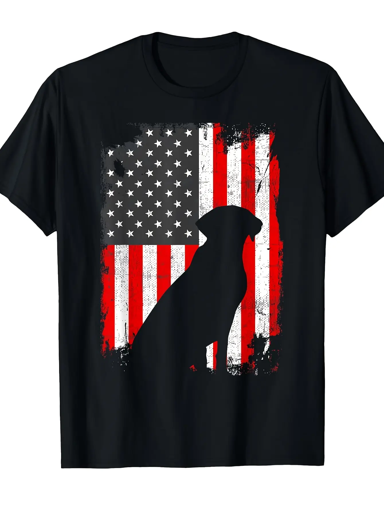 Men'S  Women'S Black Labrador Retriever  Flag Grap unisex soft cotton short sleeve t shirt, vintage graphic casual tee for men women teens, perfect birthday holiday gift for camping travel gym daily street  wear