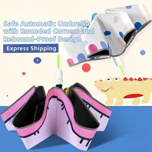 Safe Anti-Return Umbrella, Girl Elementary School Use, Boy Rainy/sunny Dual-Use Foldable Automatic Umbrella