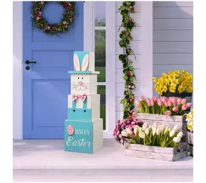 Glitzhome Reversible Easter and Americ ana PorcDecor