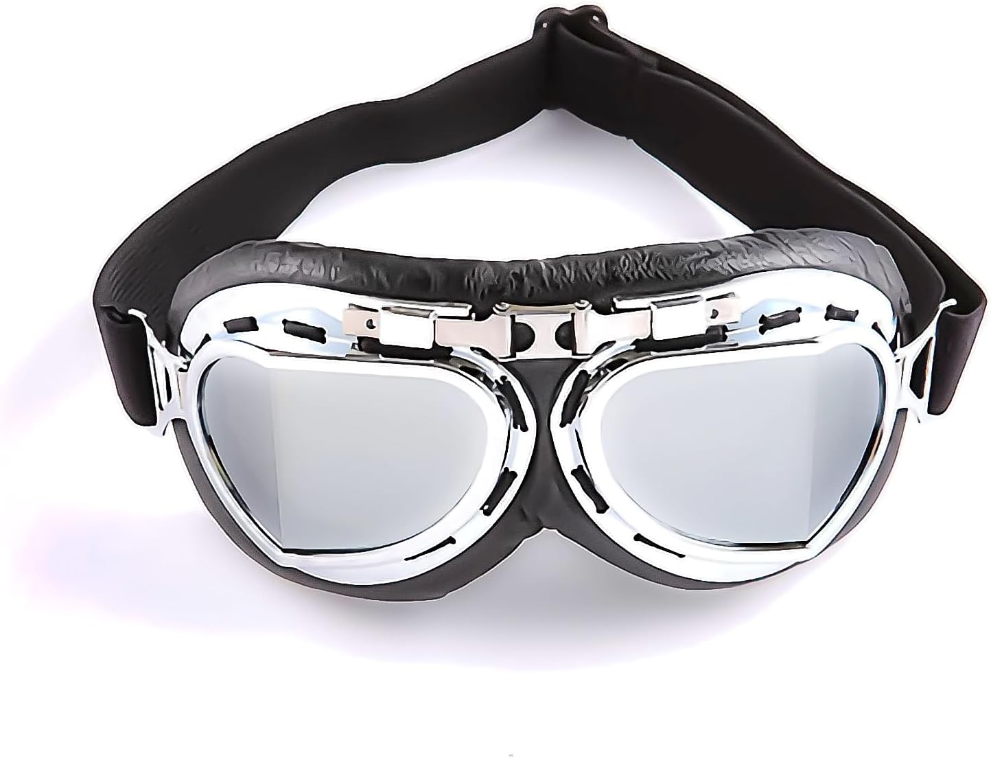 Motorcycle Goggles Scooter Mopeds Half Helmet Vintage Pilot Aviator Style, Foldable & Clear Lens: GK_T10