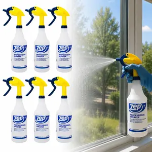ZEP 32 oz. Professional Spray Bottle, Ergonomic Spray Bottle, High Output Trigger, 3-Finger Sprayer, Mixing Bottle with Marks, Label Area Spray Bottle, Industrial Sprayer, Chemical Resistant, Less Fatigue, Precise Dilution, All-Purpose Sprayer. summervibe