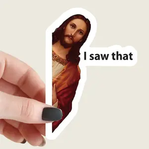 Jesus I Saw That Sticker - Funny Stickers - Waterproof And Scratch Resistant - Funny Meme Decals For Laptops & Water Bottles - Fun Meme Design