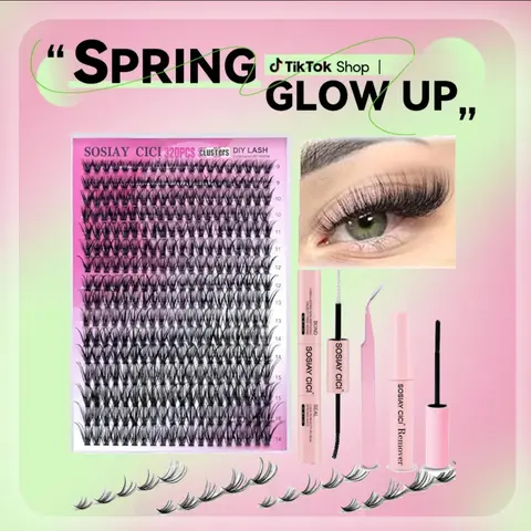 Eyelash Extensions Set Natural Look, Summer Gifts, Trending Products, 1 Set Fluffy False Eyelashes Extensions Set & Tweezers & Glue & Eyelash Remover, Professional Makeup Accessories for Women kawaii lashes BacktoSchool