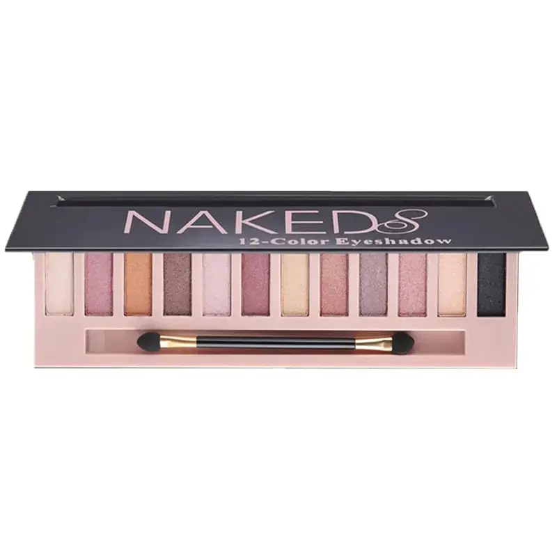 2 Pack 12 Color Makeup Nude Eyeshadow Palette, Neutral Eyeshadow Palette, Natural Nude Matte Shimmer Glitter Pigment, Waterproof Smokey Cosmetic