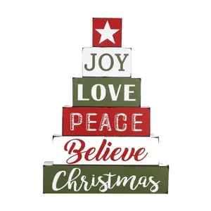 Young's Wood Stacked Tree-Shaped Tabletop Sign