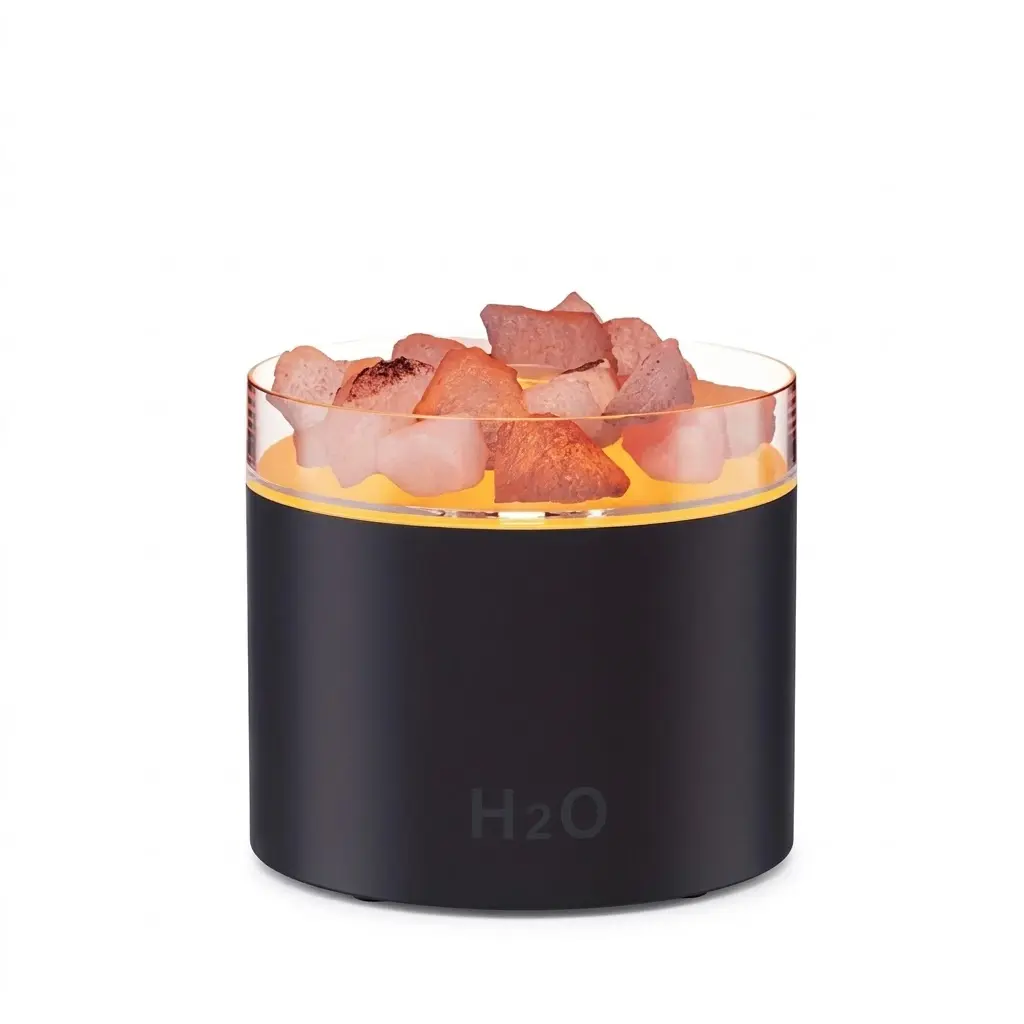 Salt Stone Humidifier - USB-Powered Mini Essential Oil Aroma Diffuser with Color Changing Night Light, Portable Casual Scented Oil Diffuser for Car/Desk