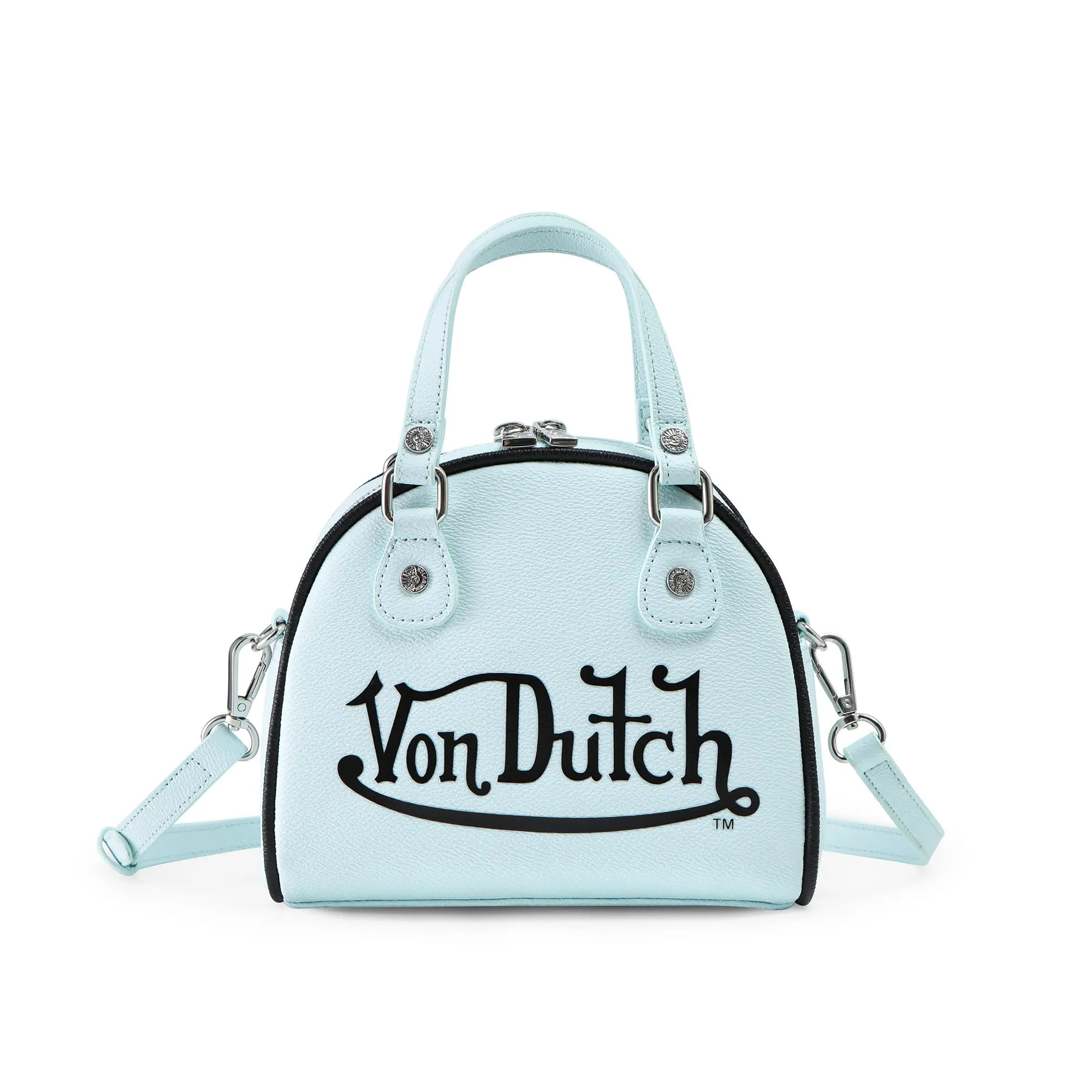 Light Blue and Black Two-Tone Bowling Bag